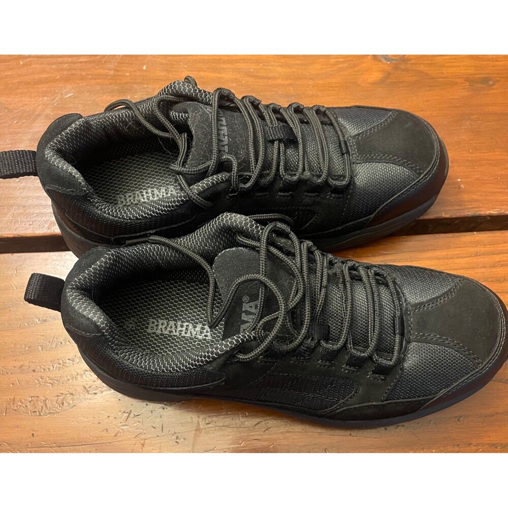 BRAHMA Steel Toe Safety Shoes Adan U.S. Mens Size 9.5 Black Low Top Work Boots